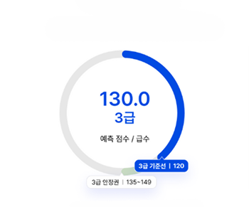 목표 급수까지 남은 점수 예시